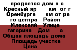  продается дом в с.Красный яр, 106 км. от г. Оренбурга, 20 км.от ра-го центра › Район ­ Илекский › Улица ­ гагарина › Дом ­ 33а › Общая площадь дома ­ 82 › Площадь участка ­ 1 400 › Цена ­ 750 000 - Оренбургская обл., Илекский р-н, Красный Яр с. Недвижимость » Дома, коттеджи, дачи продажа   